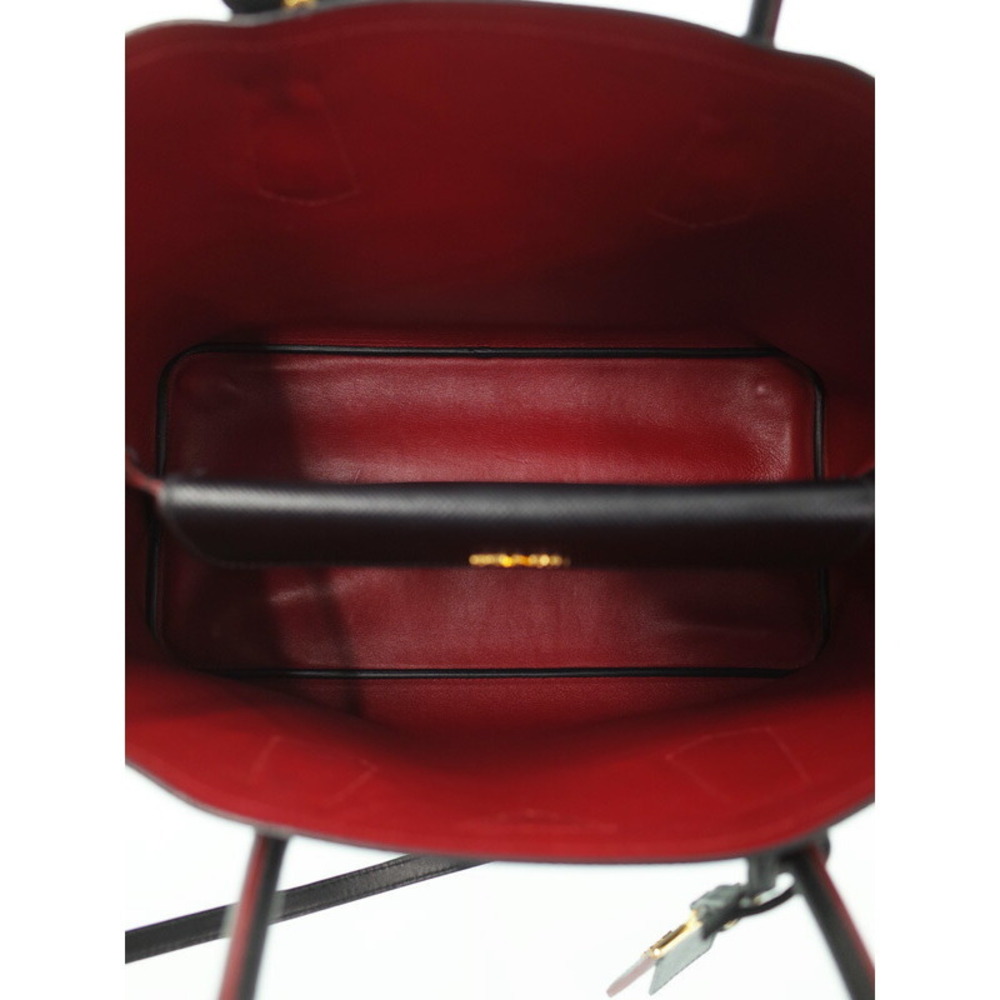 Prada Saffiano Leather Double Shoulder Bag black - Picture 3 of 9